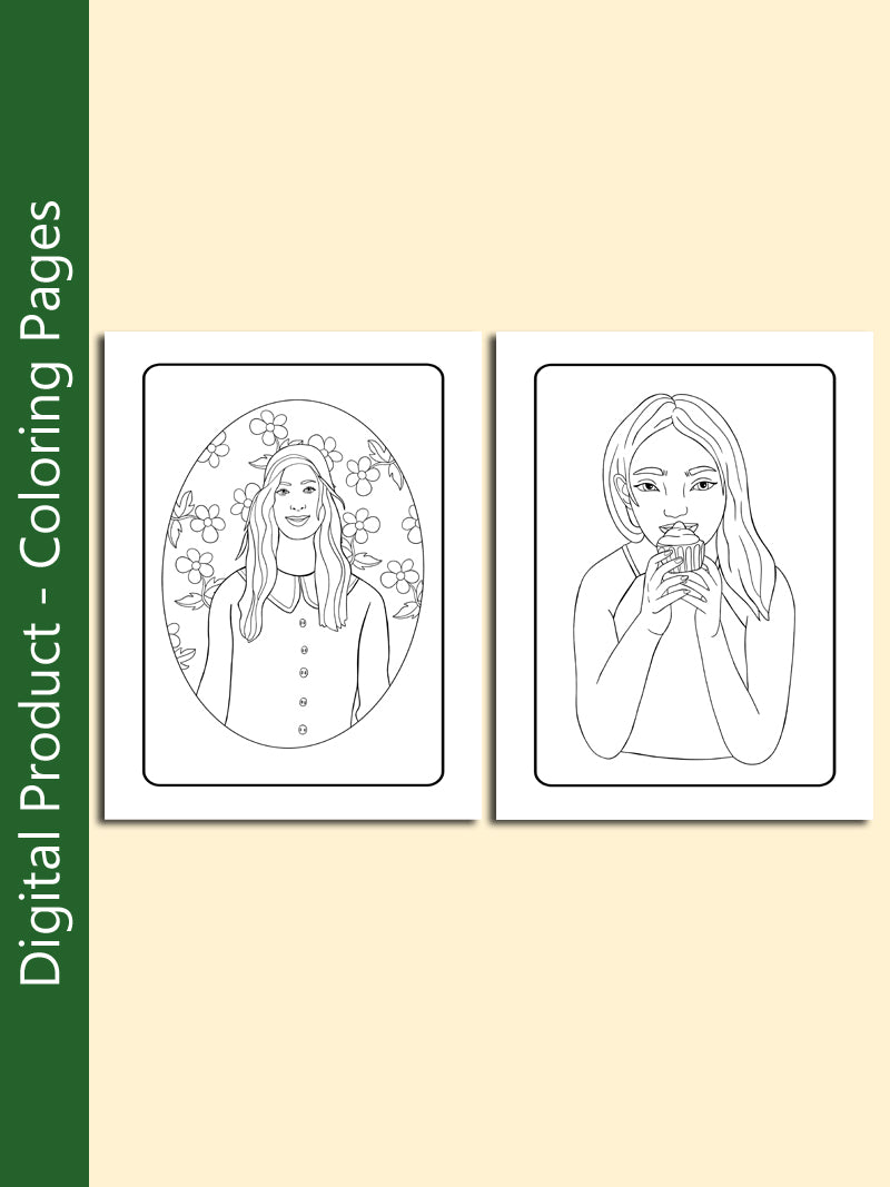 Digital Girls Coloring Pages - 5 Pages