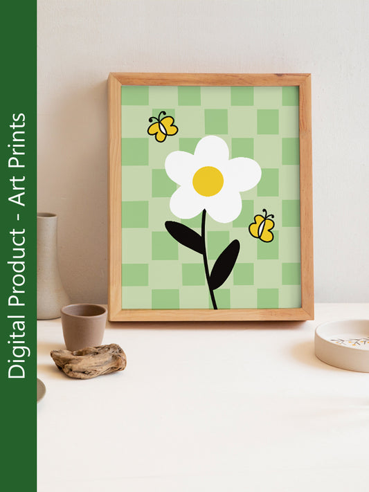 Digital Illustration Modern Flower Set