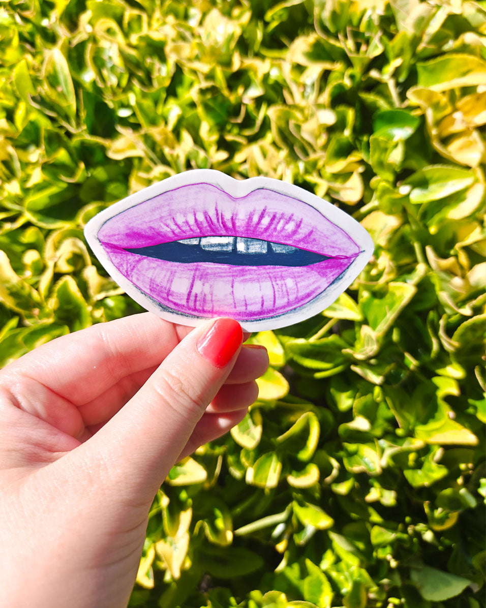 Pink Lips Vinyl Sticker