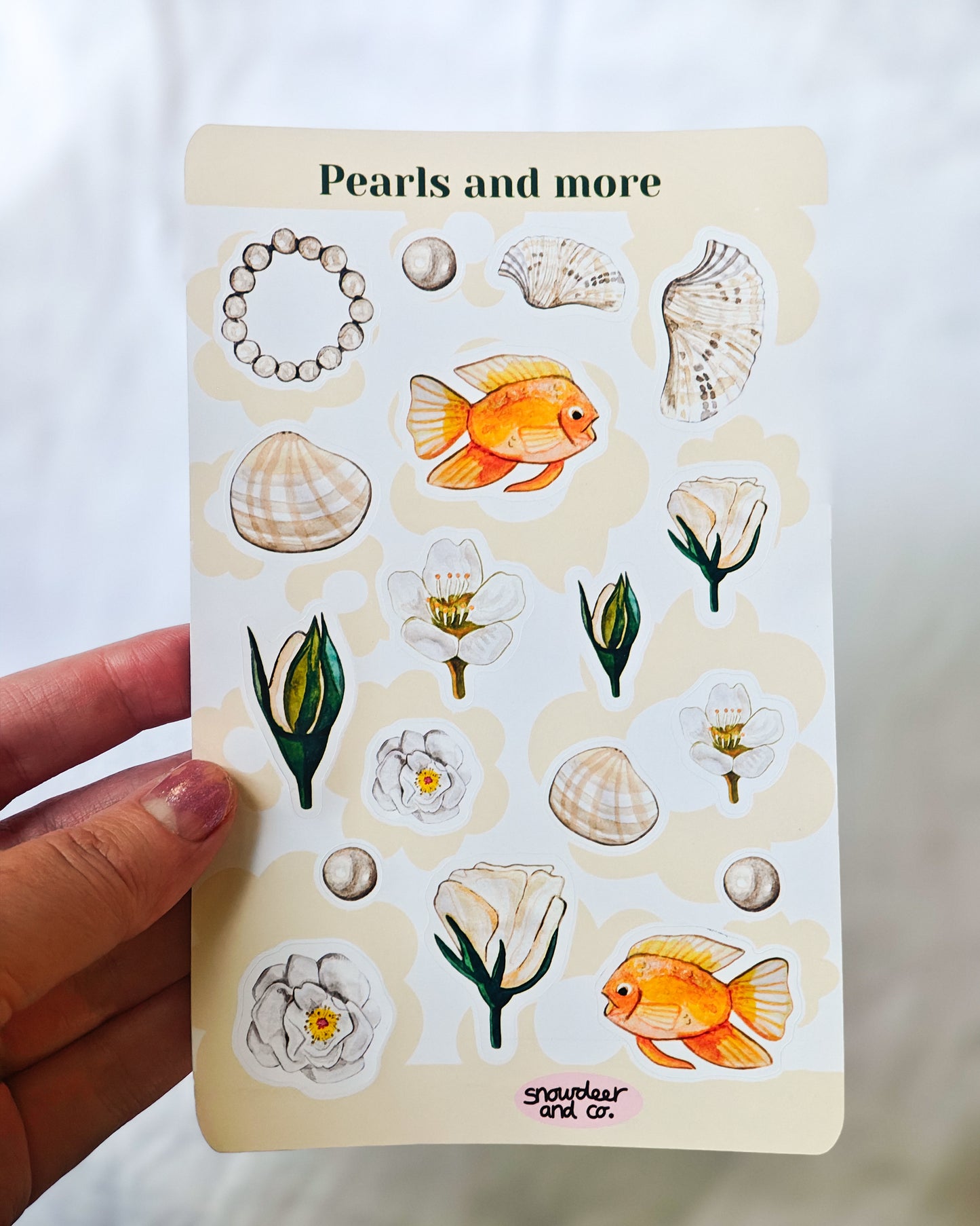 Beach Inspired Watercolor Sticker Sheet
