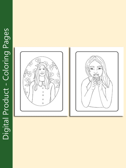 Digital Girls Coloring Pages - 5 Pages