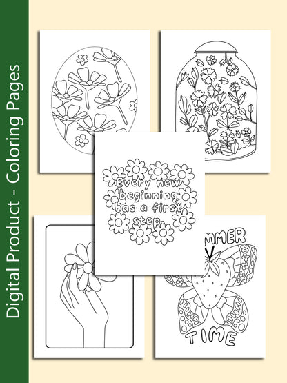 Digital Coloring Pages - 5 Pages