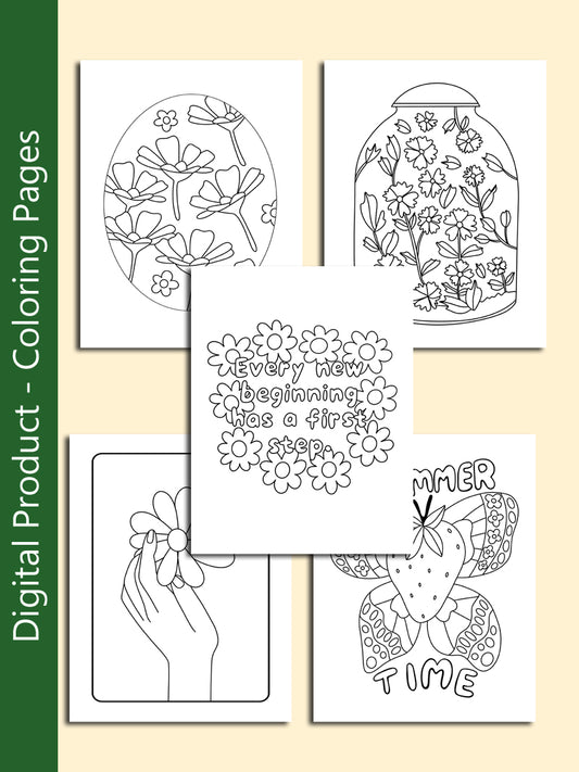 Digital Coloring Pages - 5 Pages