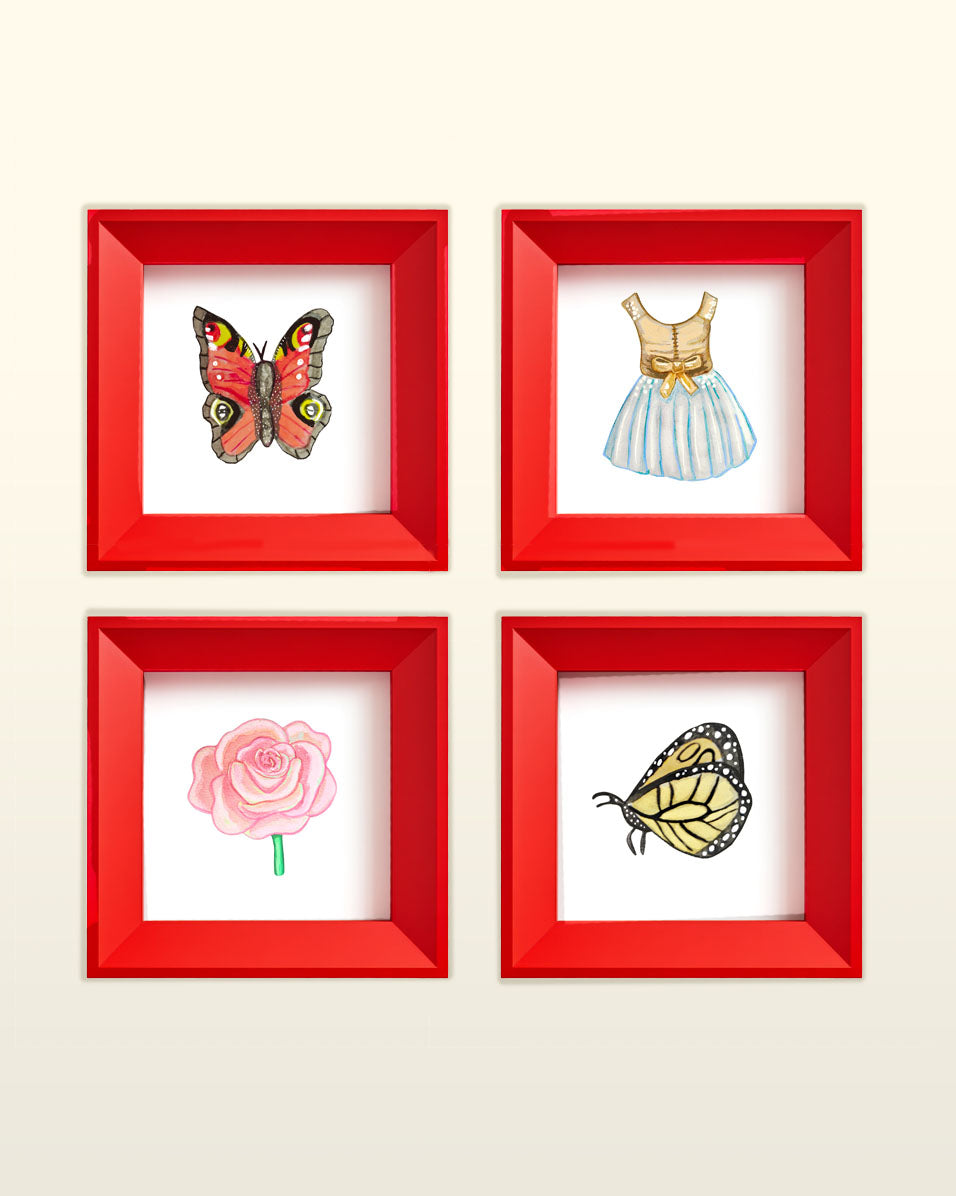 Fantasy Mini Prints - Butterfly, Ballet Dress, Rose 4x4