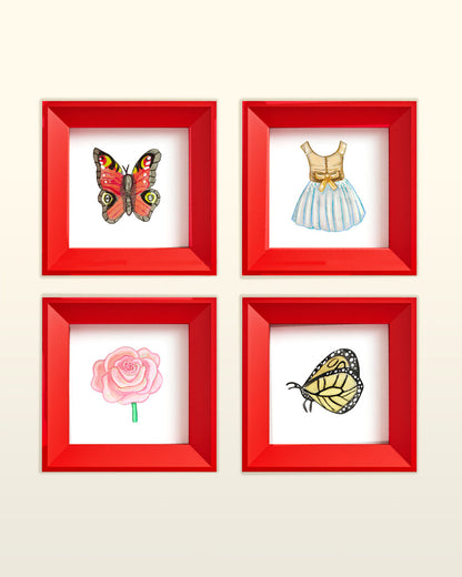 Fantasy Mini Prints - Butterfly, Ballet Dress, Rose 4x4