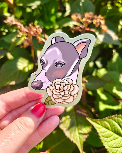 Gray Italian Greyhound Vinyl Sticker