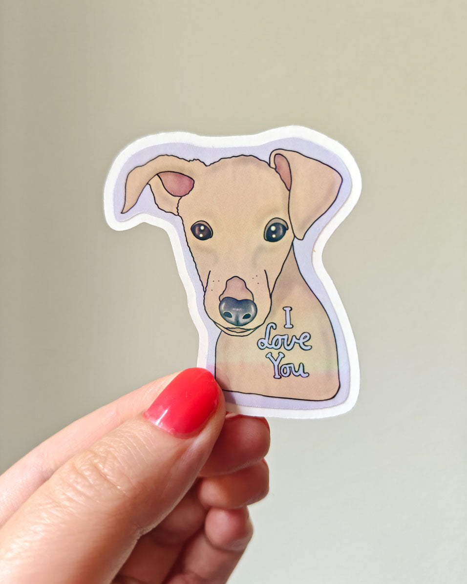 Fawn Italian Greyhound Vinyl Sticker