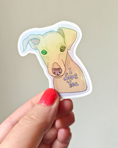 Fawn Italian Greyhound Vinyl Sticker