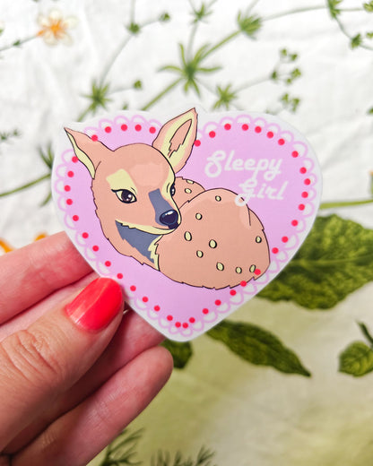 Sleepy Deer Vinyl Sticker