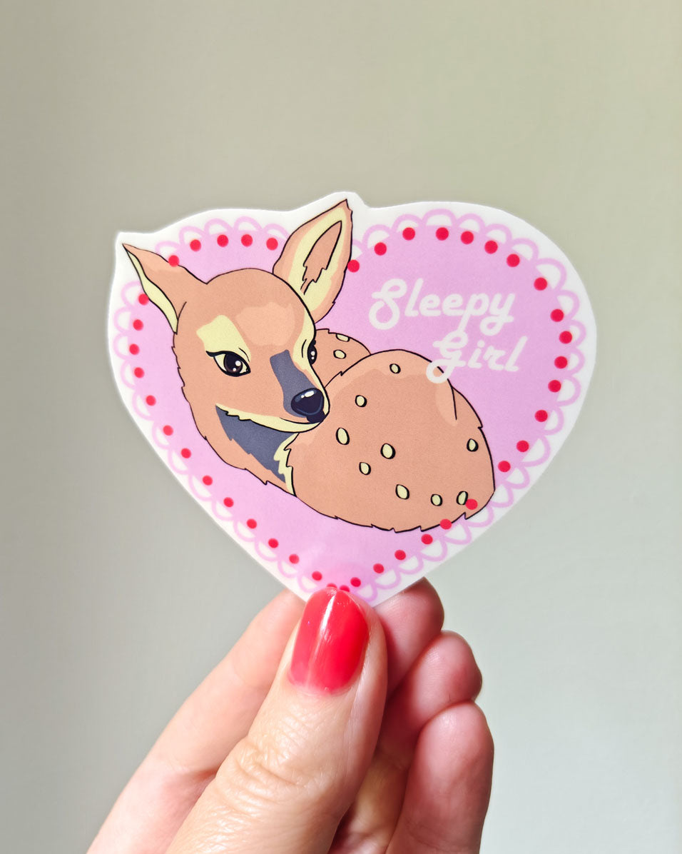 Sleepy Deer Vinyl Sticker